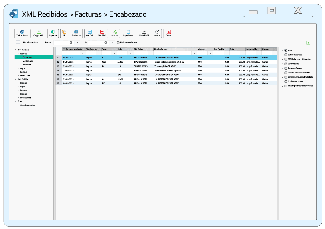 Descarga de XMLs completa y cargados al ADD